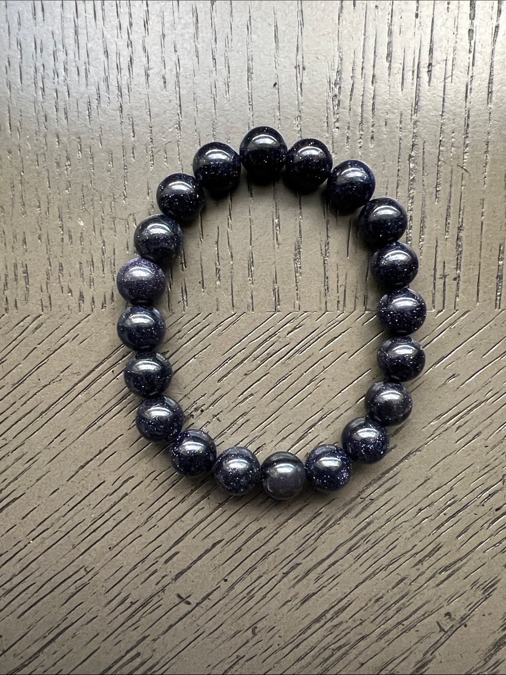 Blue sandstone bracelet 9mm SIZE 6.5’